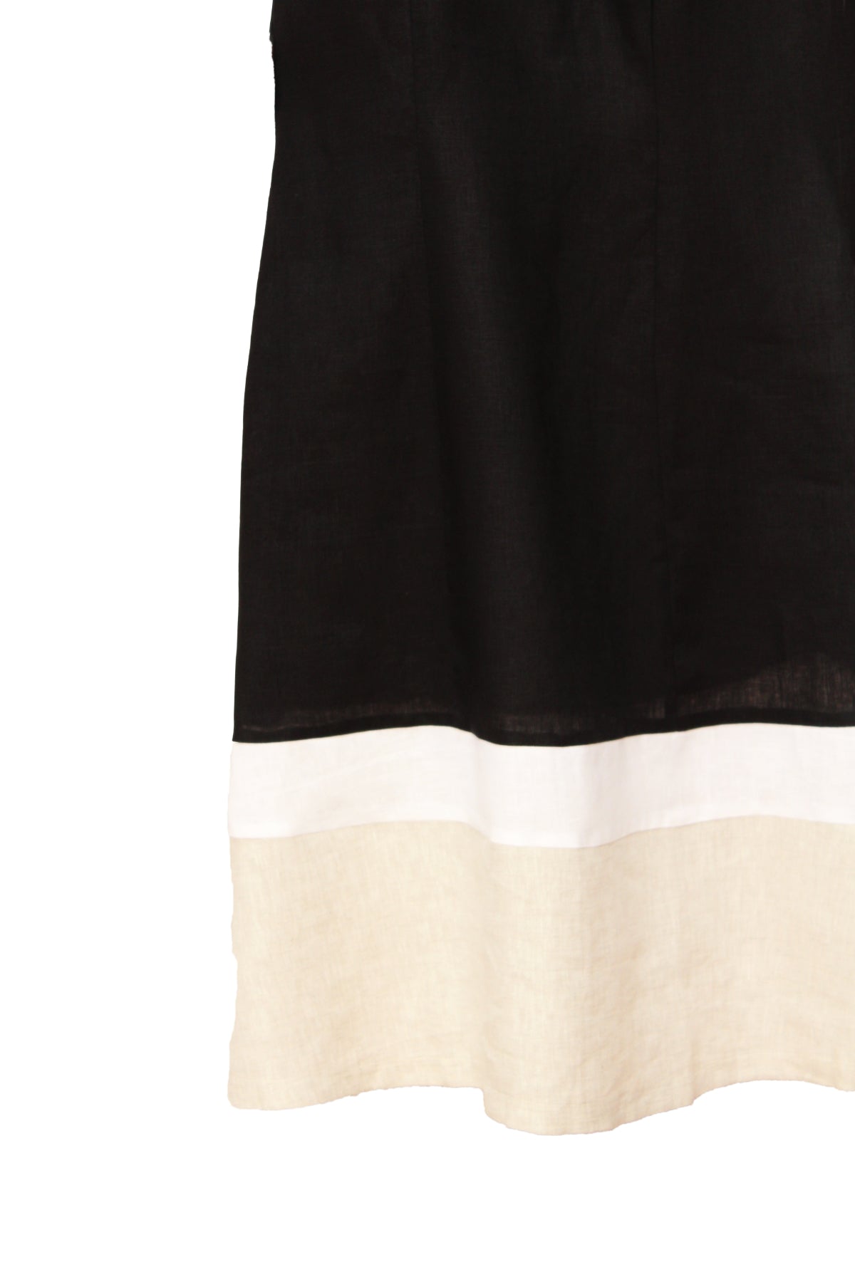 Vestido Lino Borde Tricolor. chamula