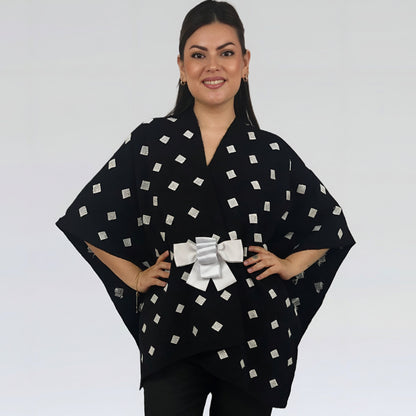 Poncho Algodón Con Flor Larrainzar