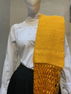Rebozo comitán flecos tejidos amarillo