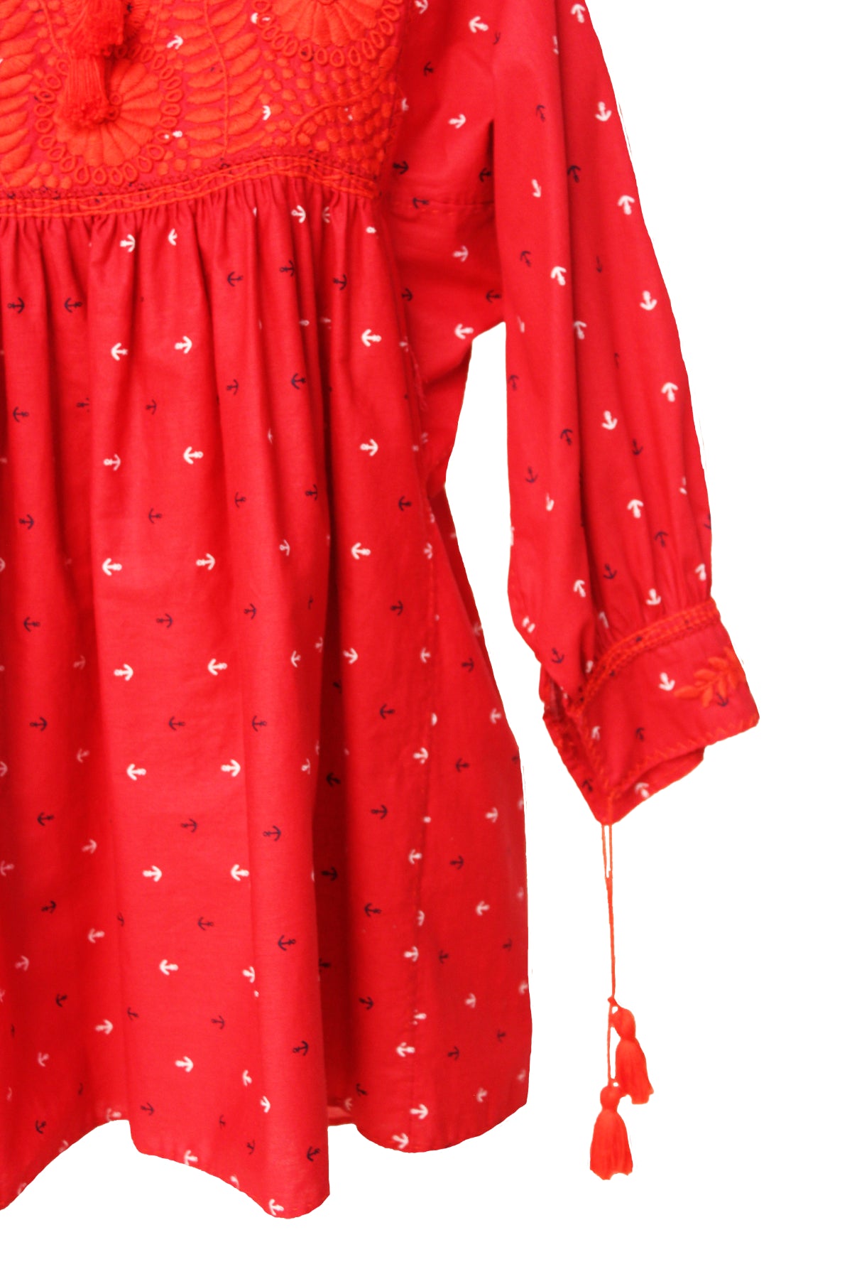 Blusa Aguacatenango Bolitas. Rojo