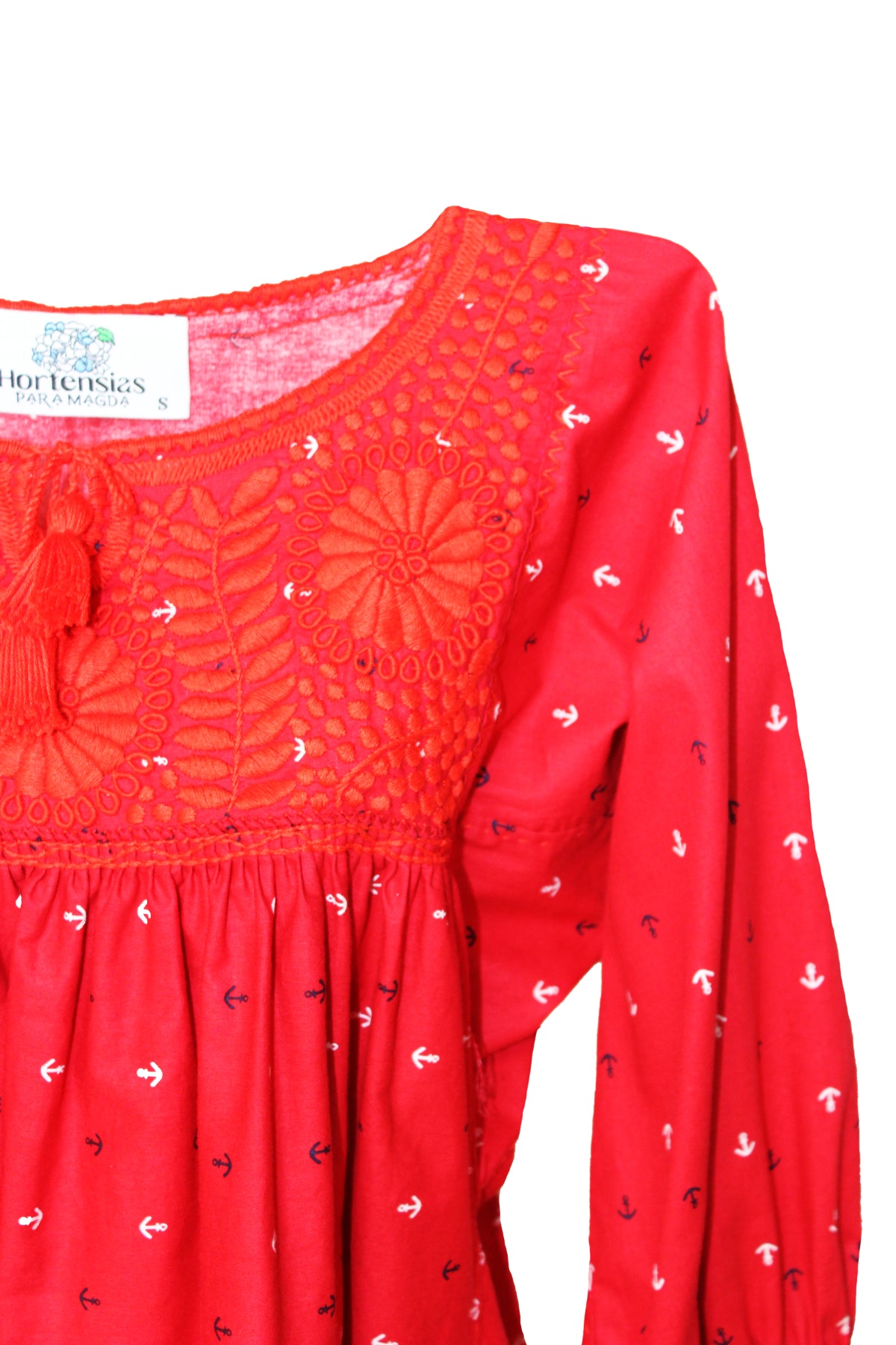 Blusa Aguacatenango Bolitas. Rojo