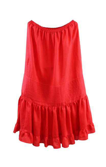 Falda alforzas de lino.