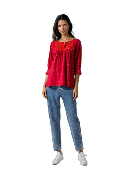 Blusa Aguacatenango Bolitas Algodón