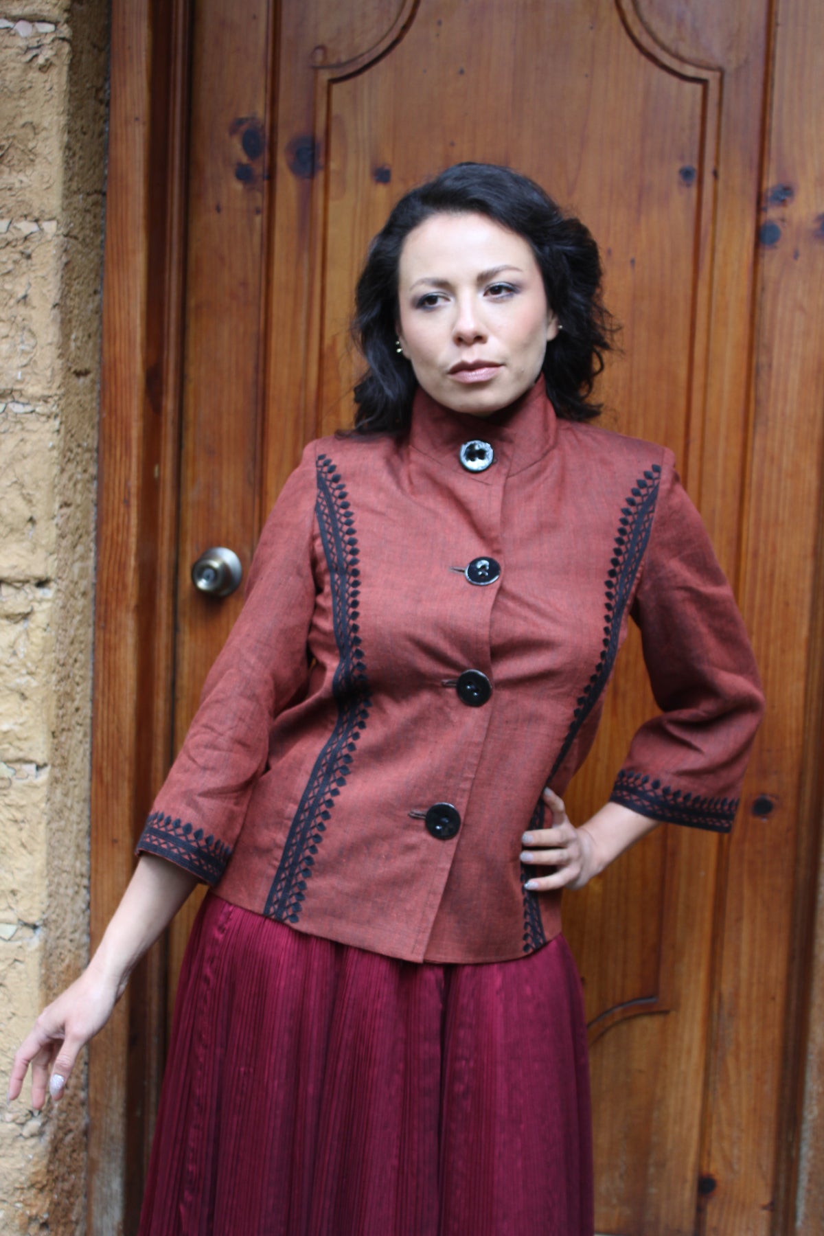 Saco de lino polaco bordado Chamula.