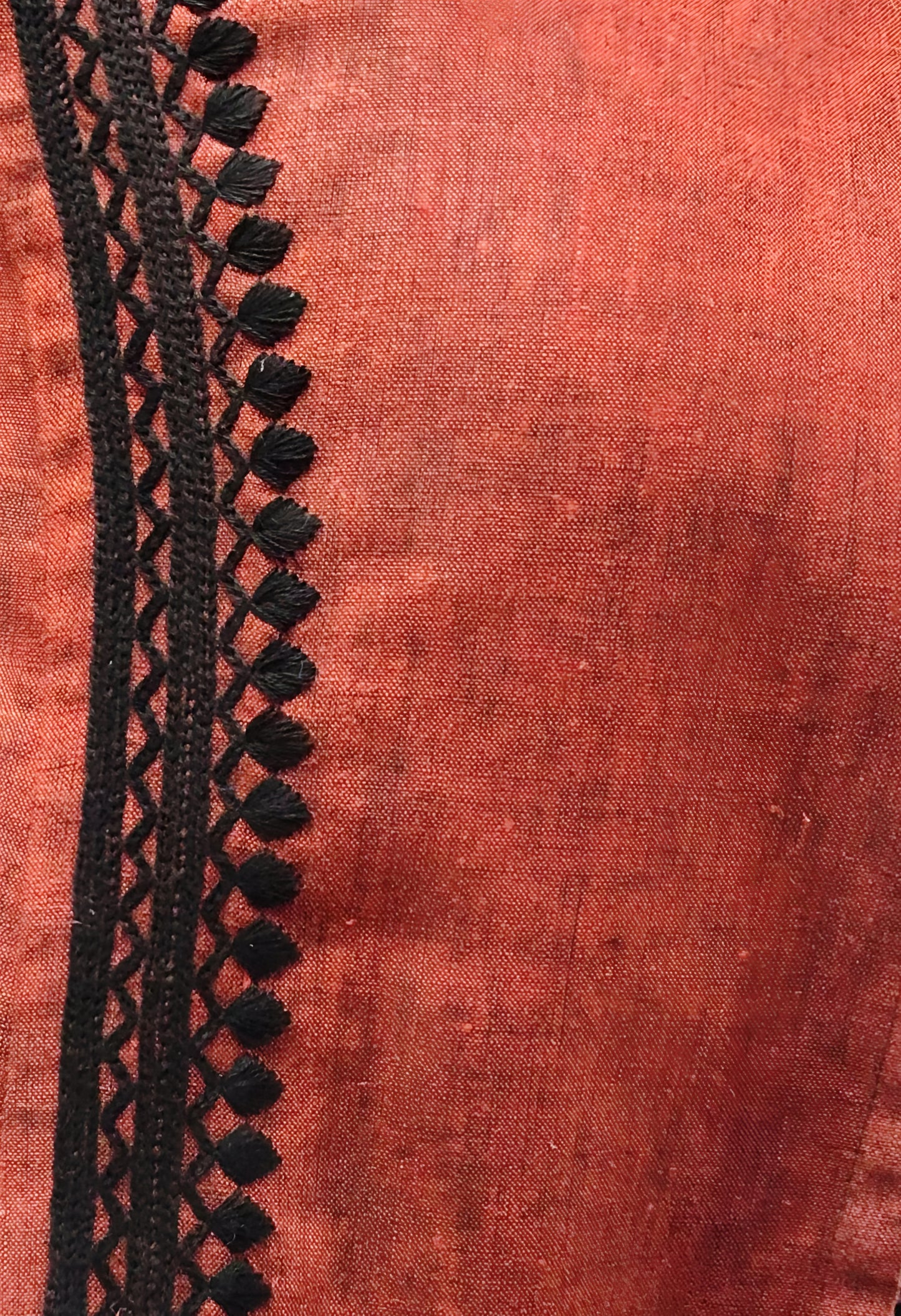 Saco de lino botón coco Bordado Chamula detalle del bordado