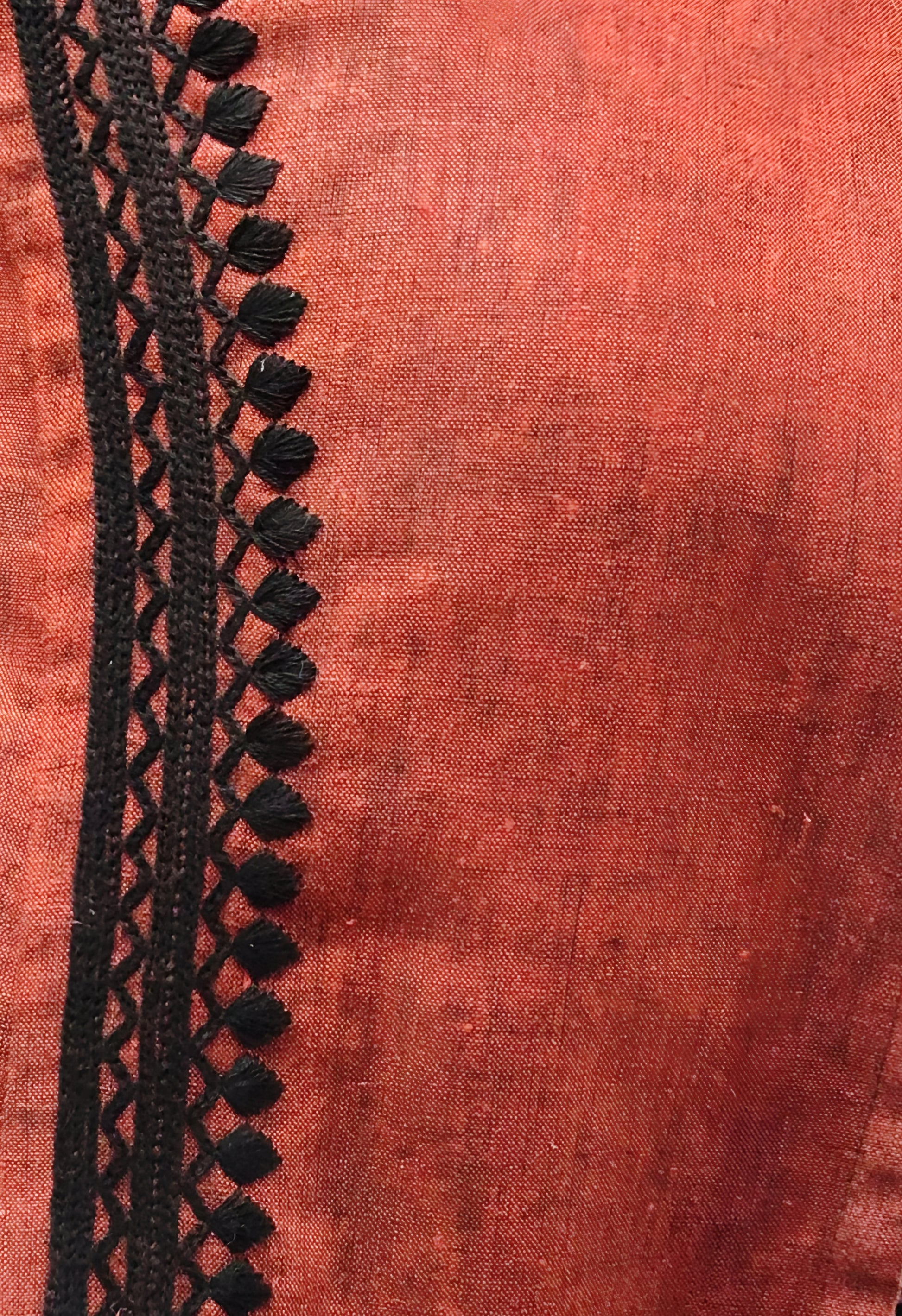 Saco de lino botón coco Bordado Chamula detalle del bordado