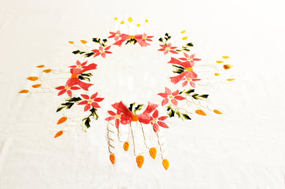 Mantel rectangular Velas (+ 12 servilletas).