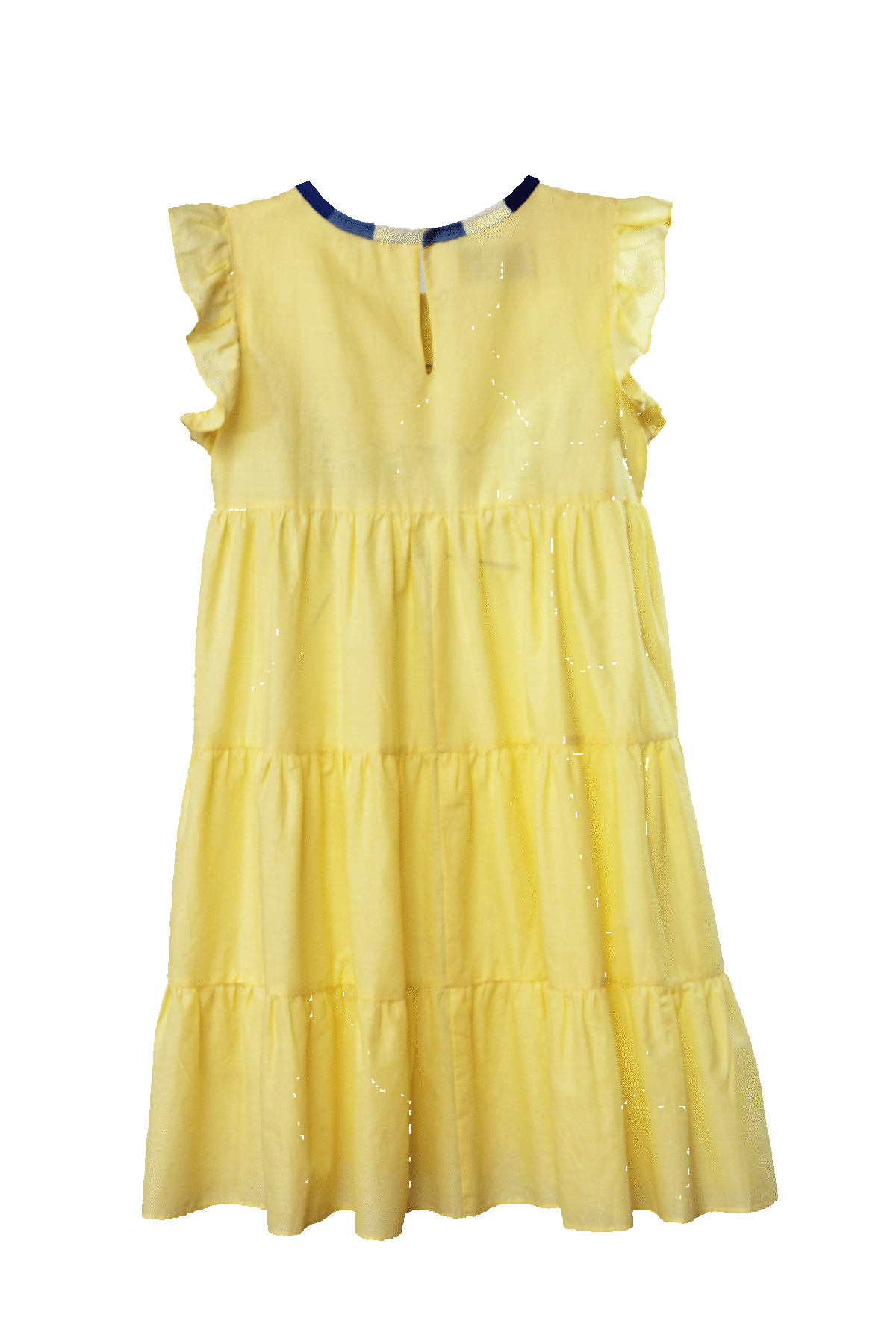 Vestido 3 olanes milpa color amarillo, vista posterior