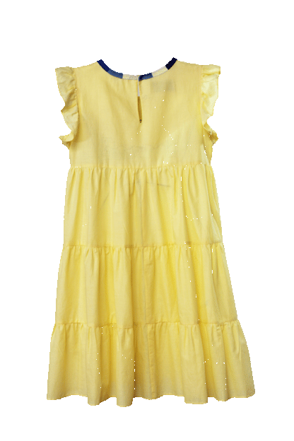 Vestido 3 olanes milpa color amarillo, vista posterior