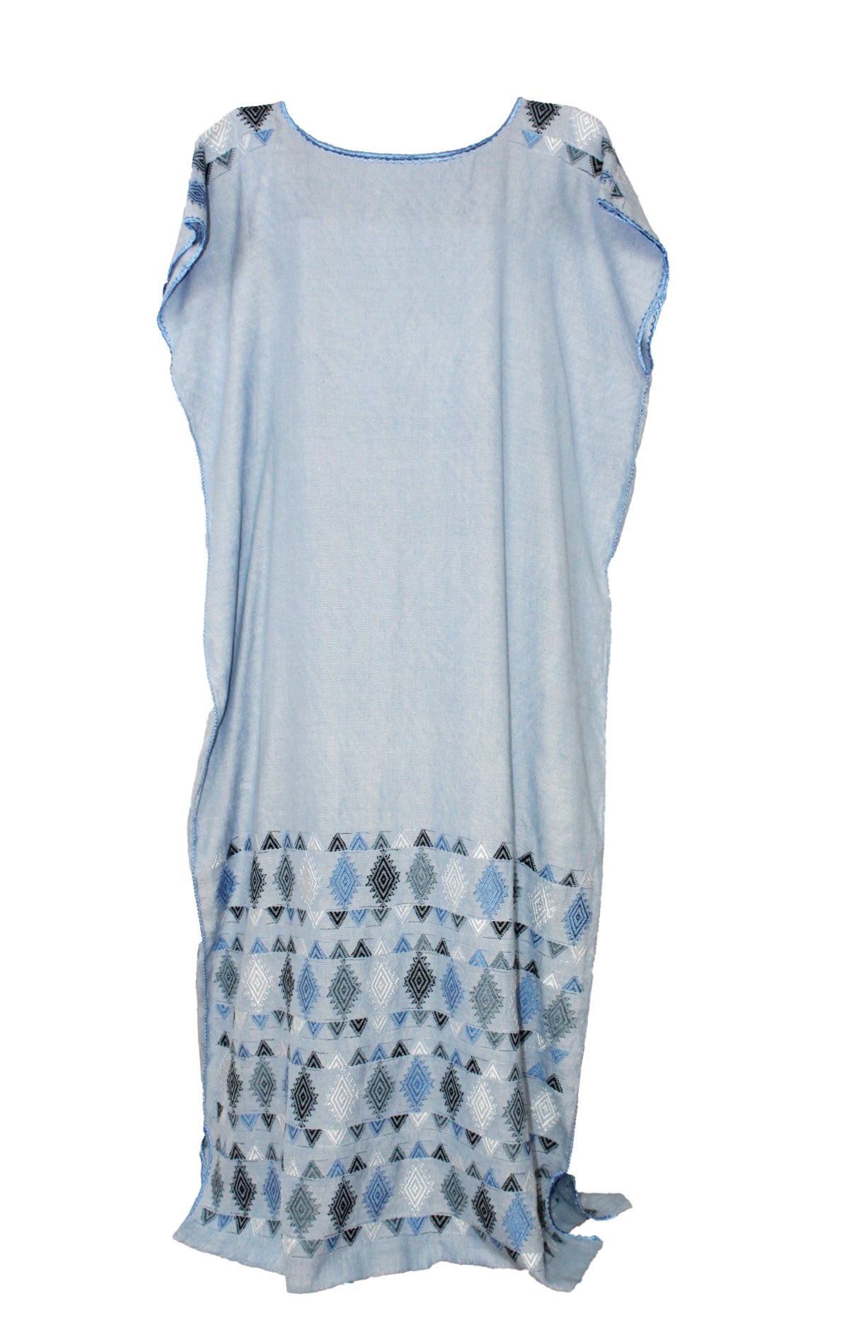 Vestido Huipil Carranza largo bordado.