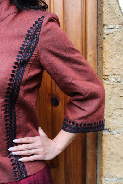 Saco de lino polaco bordado Chamula.