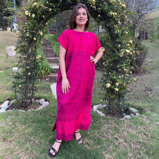 Vestido Doble Bordado Telar Carranza