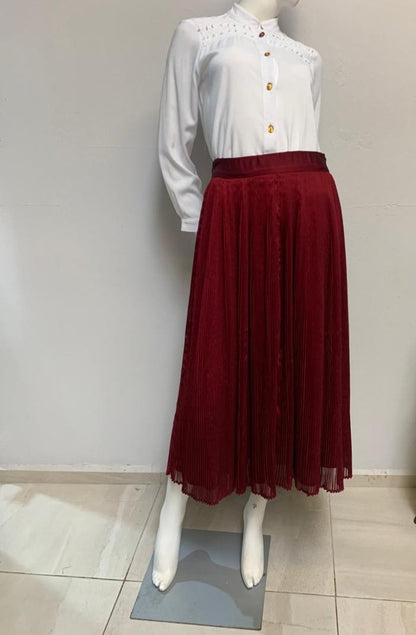 Falda Gaza Amatenango Plisada Larga