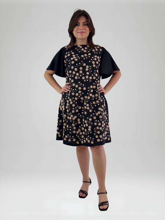 Vestido Manga Campana bordado Huixtán