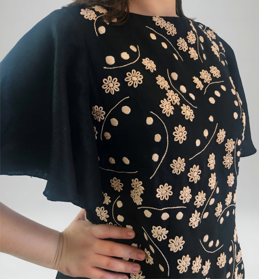 Vestido Manga Campana bordado Huixtán